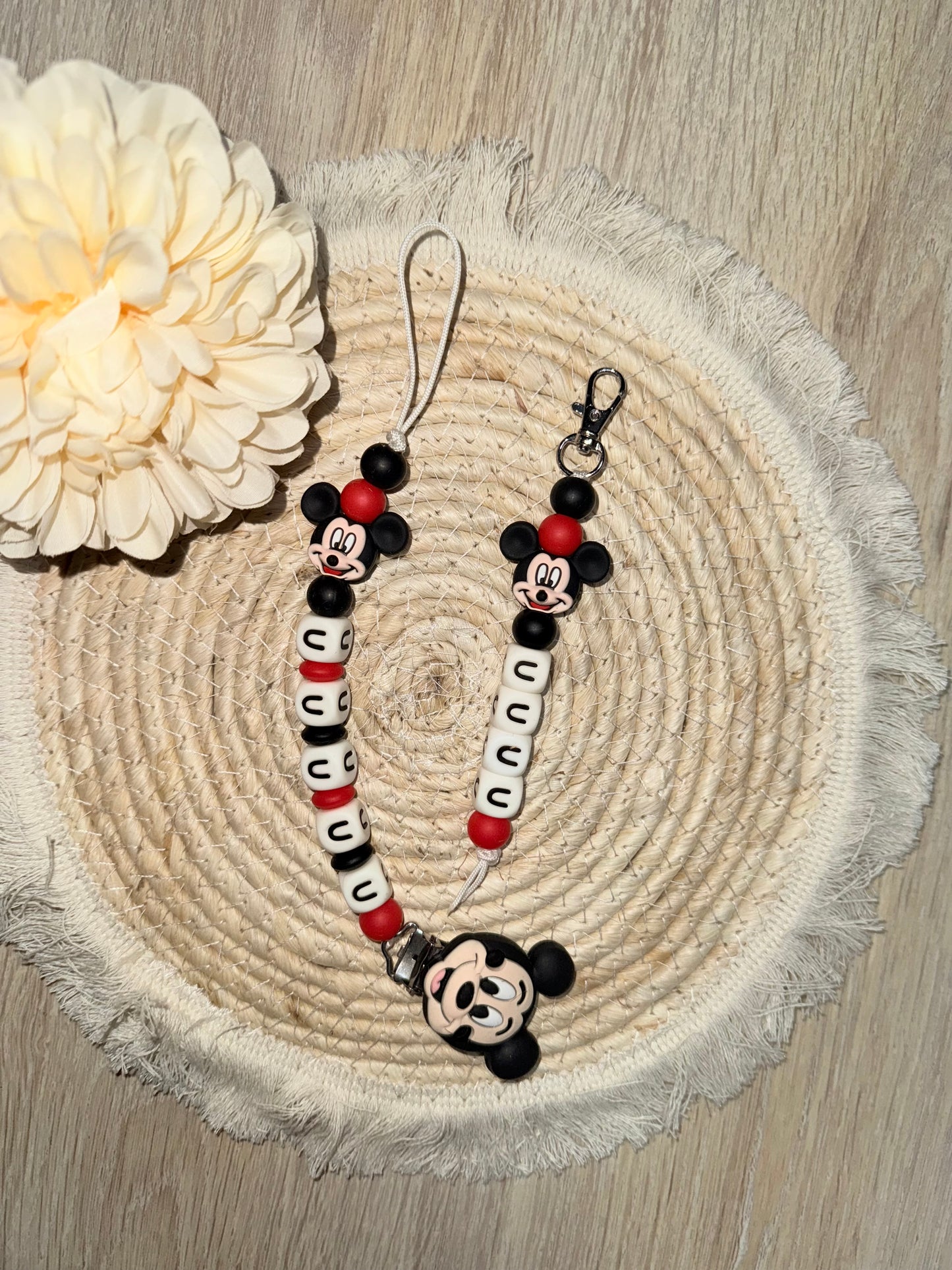 Attache tétine & Porte clé « Mickey »