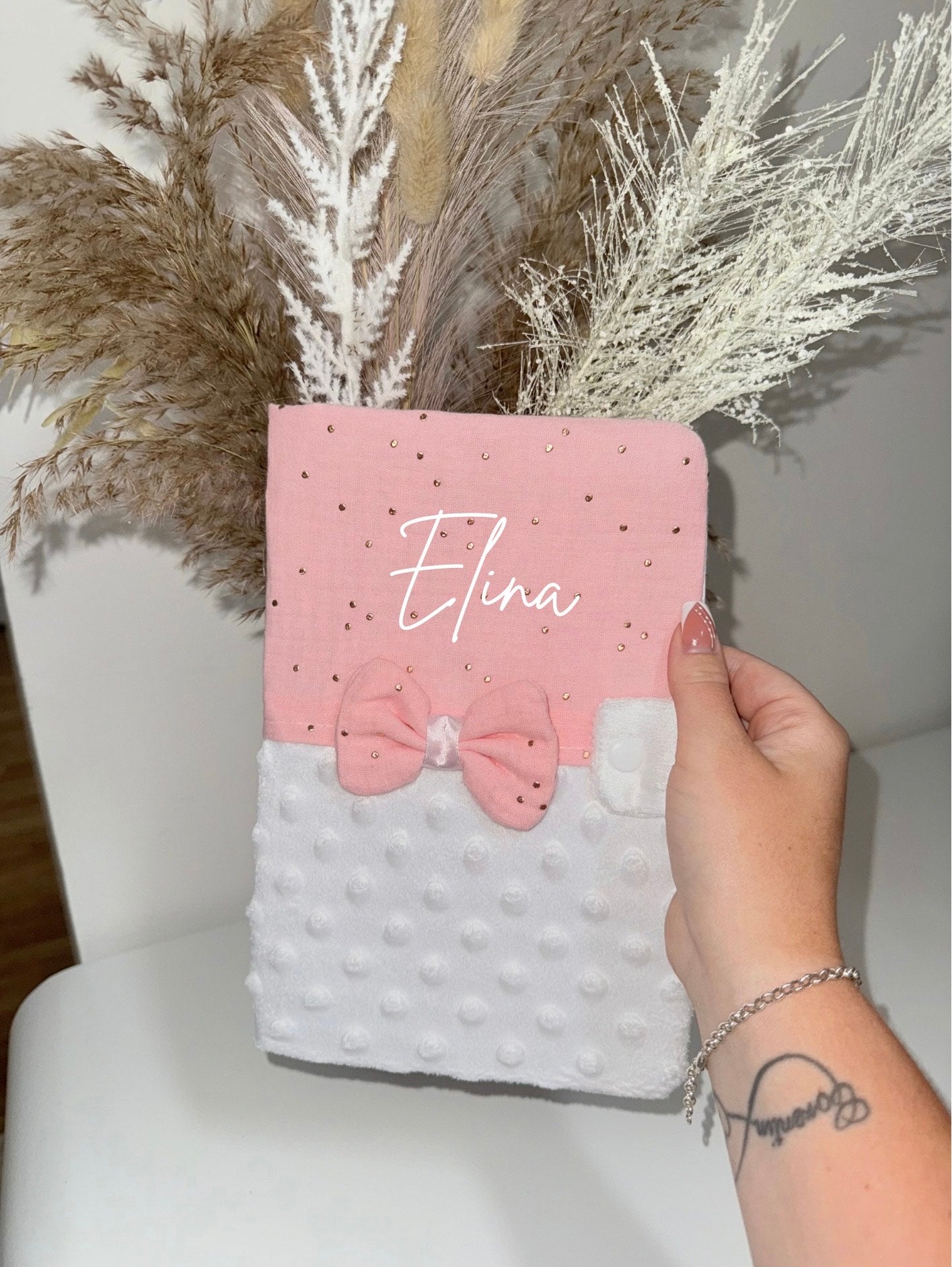 Protège carnet de santé - Rose clair