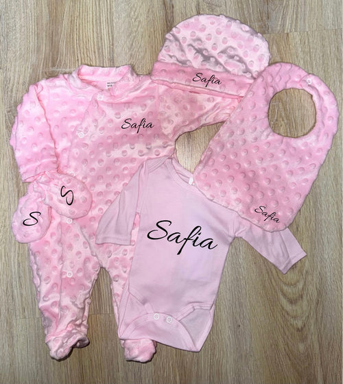 Ensemble 5 Pièces en minky personnalisé