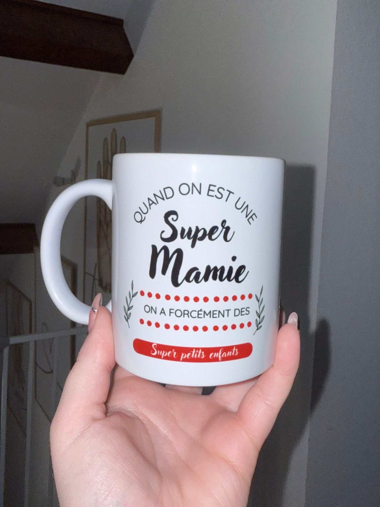 Tasse "Super Mamie" personnalisée