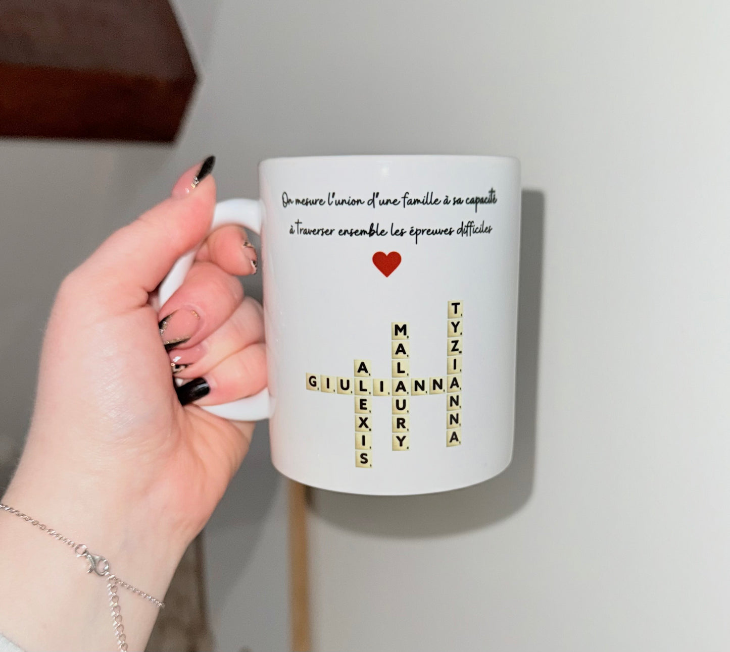 Tasse famille personnalisée "Scrabble"