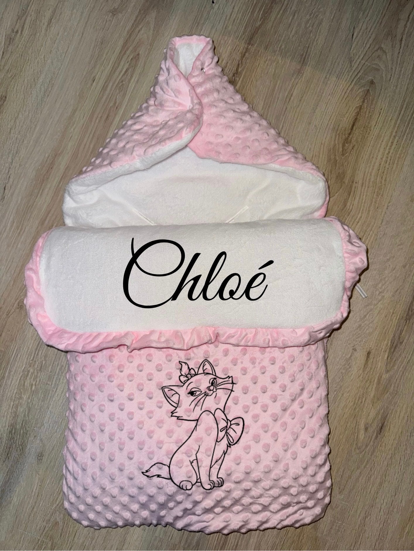 Nid d'ange en minky personnalisé