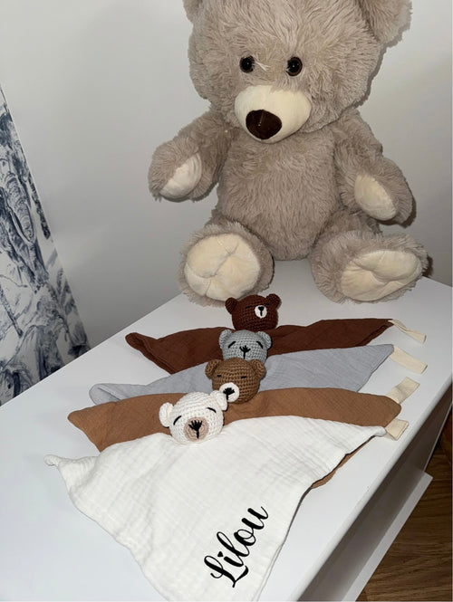 Doudou personnalisé "Tête d'ours"