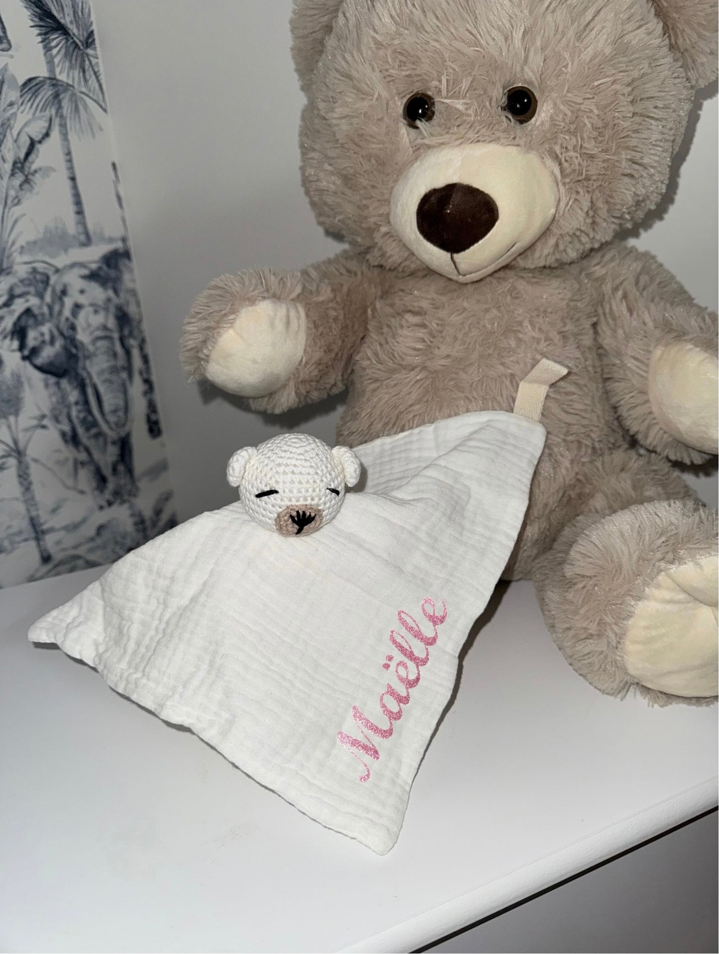 Doudou personnalisé "Tête d'ours"