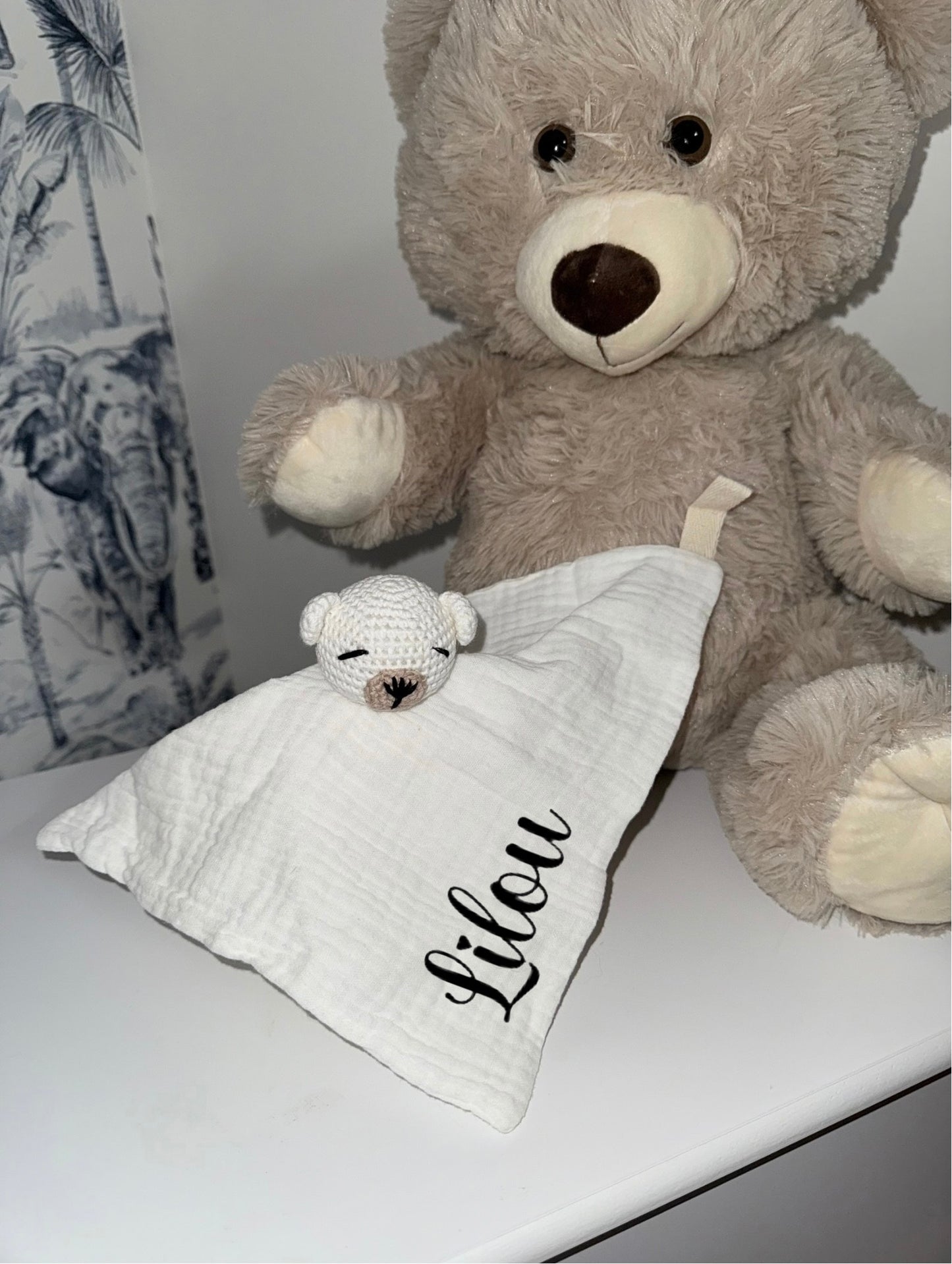 Doudou personnalisé "Tête d'ours"