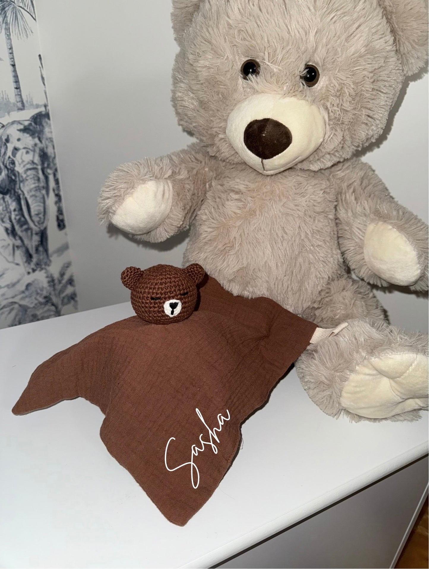 Doudou personnalisé "Tête d'ours"