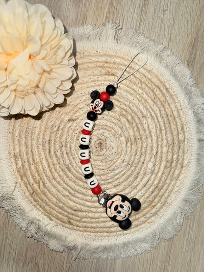 Attache tétine & Porte clé « Mickey »