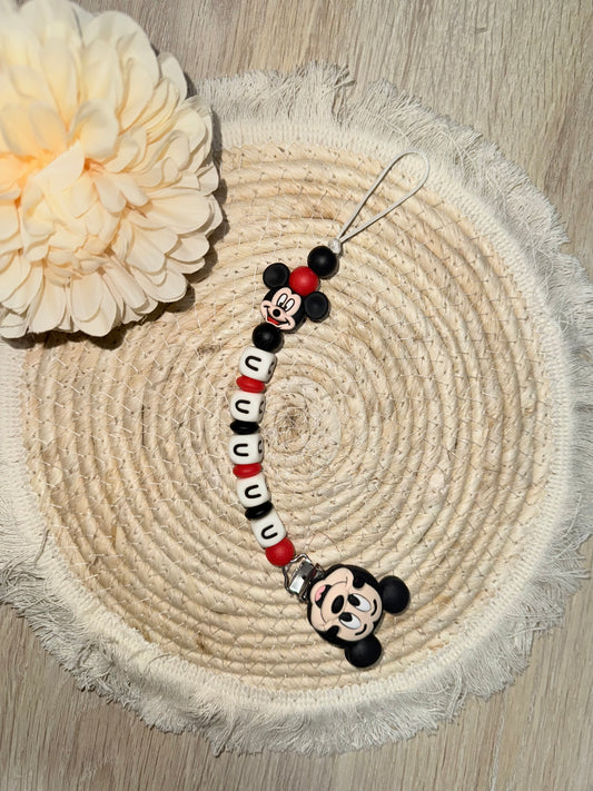 Attache tétine & Porte clé « Mickey »