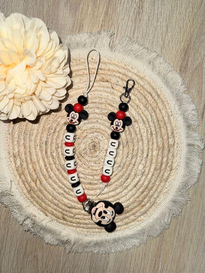 Attache tétine & Porte clé « Mickey »