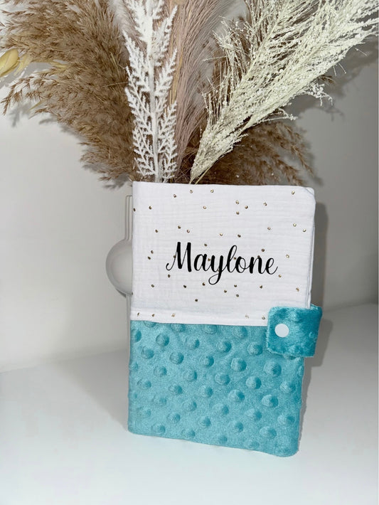 Protège carnet de santé - Bleu Turquoise