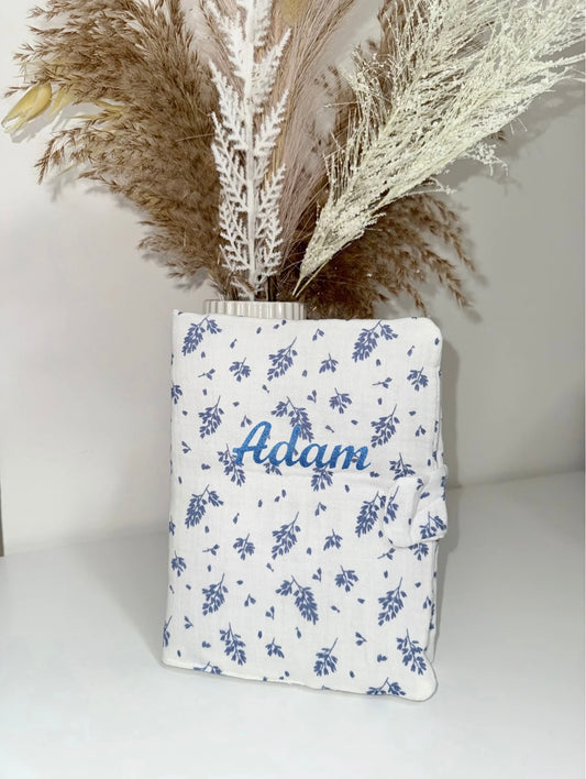 Protège carnet de santé - Feuilles Bleues