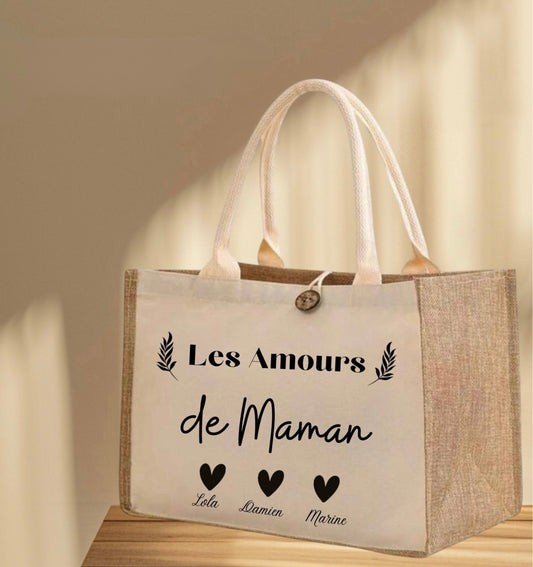 Sac personnalisé "Les amours de Maman"