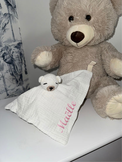 Doudou personnalisé "Tête d'ours"